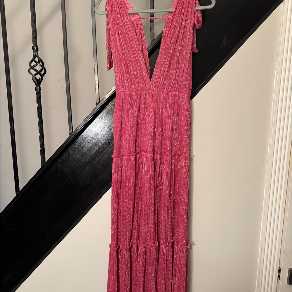 Sabina Musayev Shimmering Pink Maxi Dress - Picture 2 of 12